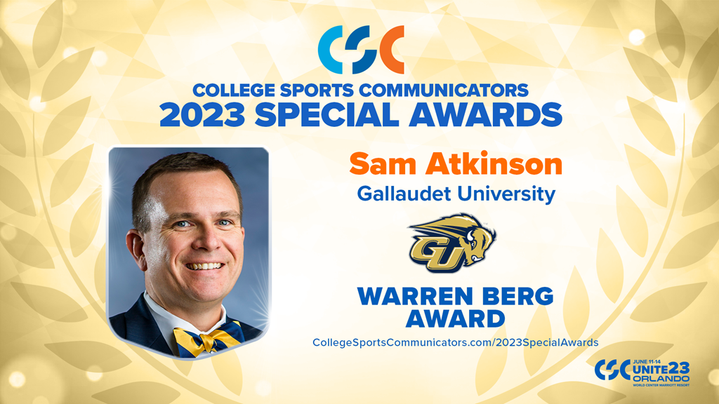 2023 Special Awards Salute: Sam Atkinson (Gallaudet), Warren Berg Award